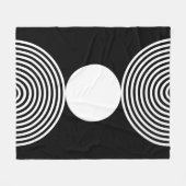 Minimal Schwarzweißkreismuster Fleece Blanket (Vorderseite (Horizontal))