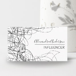 Minimal Scribble Schwarz-Weiß Beruflich Visitenkarte