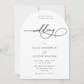 Minimal Script Black & White Wedding Einladung (Vorderseite)