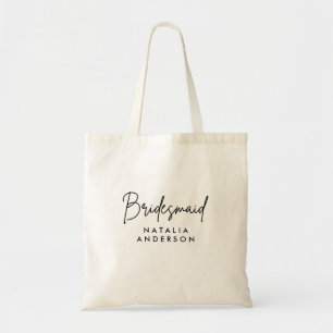 Minimal Script Bridesmaid Personalisiert Tragetasche