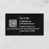 Minimal Script Calligraphy White Gray Black Custom Visitenkarte (Rückseite)