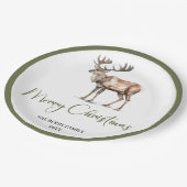 Minimal Script Christmas Custom Family Name Plates Pappteller (Schrägansicht)