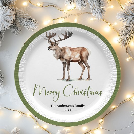 Minimal Script Christmas Custom Family Name Plates Pappteller