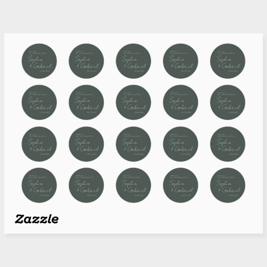 Minimal Script Classic Round Sticker (Blatt)