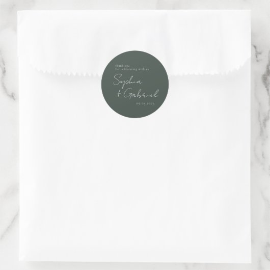 Minimal Script Classic Round Sticker (Tasche)