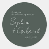 Minimal Script Classic Round Sticker (Vorderseite)