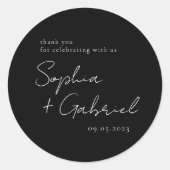 Minimal Script Classic Round Sticker (Vorderseite)