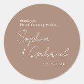 Minimal Script Classic Round Sticker (Vorderseite)
