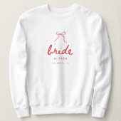 Minimal Script Coquette Bow Bride Bachelorette Sweatshirt (Design vorne)