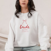 Minimal Script Coquette Bow Bride Bachelorette Sweatshirt