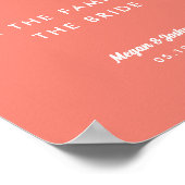 Minimal Script Coral Pink Hochzeit vorbehalten Zei Poster (Ecke)