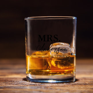 Minimal Script Custom Wedding Whiskey Glass Whiskyglas