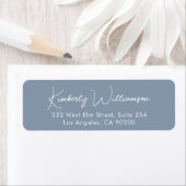 Minimal Script Dusty Blue Return Address (Insitu)