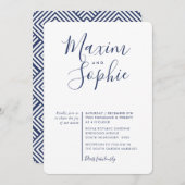 MINIMAL SCRIPT einfache moderne Hochzeitsnacht bla Einladung (Vorne/Hinten)