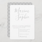 MINIMAL SCRIPT einfacher moderner Hochzeitsplatz g Einladung (Vorne/Hinten)