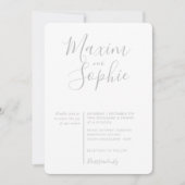 MINIMAL SCRIPT einfacher moderner Hochzeitsplatz g Einladung (Vorderseite)
