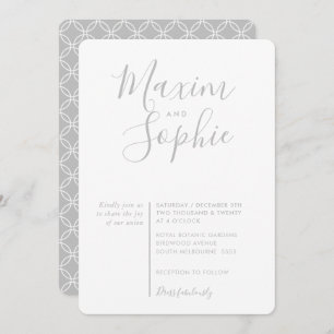 MINIMAL SCRIPT einfacher moderner Hochzeitsplatz g Einladung