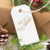 Minimal Script frohe Weihnachts Gold Foil Geschenkanhänger