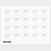 Minimal Script frohe Weihnachts Gold Foil Runder Aufkleber (Blatt)