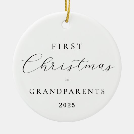 Minimal Script Grandparents Christmas Ornament (Vorne)