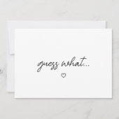 Minimal Script "Guess What" Baby Pregnancy Ankündigung (Vorderseite)