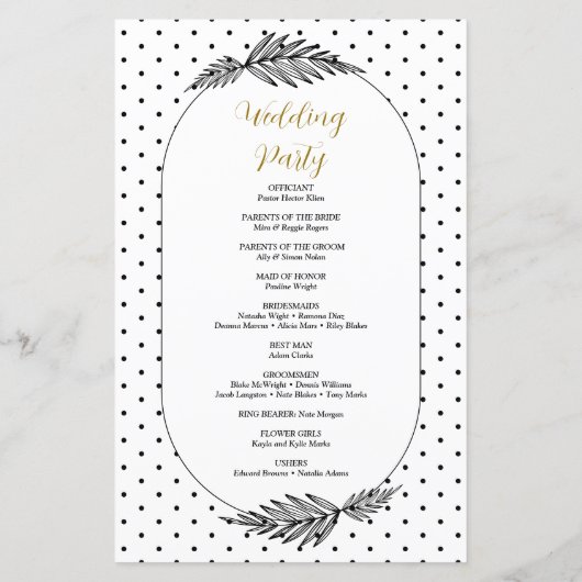 Minimal- + Script-Kalligrafie-Hochzeitsprogramm (Rückseite)