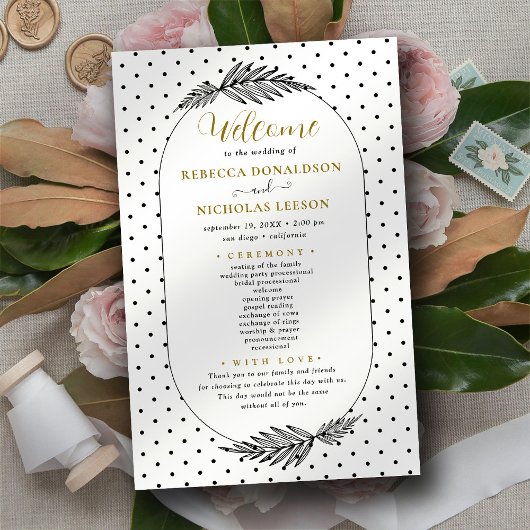 Minimal- + Script-Kalligrafie-Hochzeitsprogramm