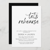 Minimal Script Let's Rehearse Wedding Probe Einladung (Vorne/Hinten)