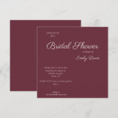 Minimal Script Lila Plum Brautparty laden Einladung (Vorne/Hinten)