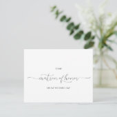Minimal Script Matron of Honor Danke-Karte Einladung (Stehend Vorderseite)
