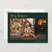 minimal script merry christmas postkarte (Vorne/Hinten)