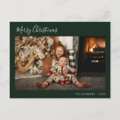 minimal script merry christmas postkarte (Vorderseite)