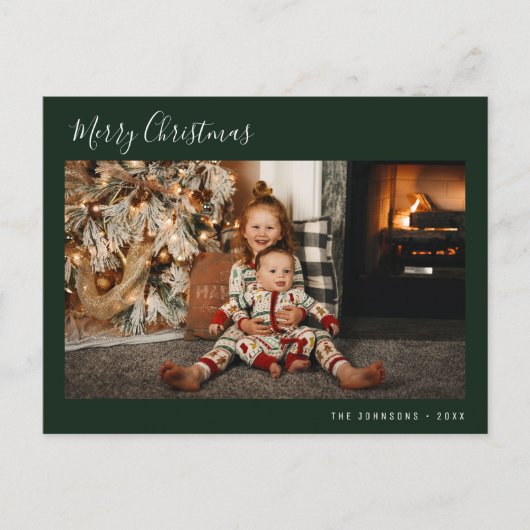 minimal script merry christmas postkarte (Vorderseite)