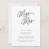 Minimal Script Miss zu Mrs. Brautparty Cheap Einladung (Vorderseite)