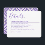 MINIMAL SCRIPT moderne Details Bat Mitzvah lila Einladung<br><div class="desc">von kat massard >>> WWW.SIMPLYSWEETPAPERIE.COM << Ein super stylish und ausgeklügeltes Einladungs-Design für Ihr Kind's BAR/BAT MITZVAH! TIPP: 1. Um Grafiken und Schriftart zu ändern/zu verschieben und mehr Text hinzuzufügen, klicken Sie auf den Button "Anpassen". - - - - - - - - - - - - - - -...</div>