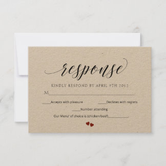 Minimal Script Moderne UAWG Wedding Response Card Einladung