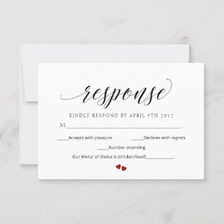 Minimal Script Moderne UAWG Wedding Response Card Einladung