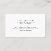 Minimal Script Monogram Floral Designer Visitenkarte (Rückseite)