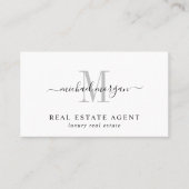 Minimal Script Monogram Luxury Realtor Visitenkarte (Vorderseite)