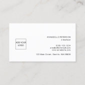 Minimal Script Navy Blue Dankeschön Logo Visitenkarte (Rückseite)