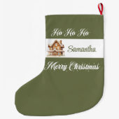 Minimal Script Personalized Christmas Stocking Großer Weihnachtsstrumpf (Rückseite)