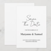 Minimal Script Photo Save the Date (Vorne/Hinten)