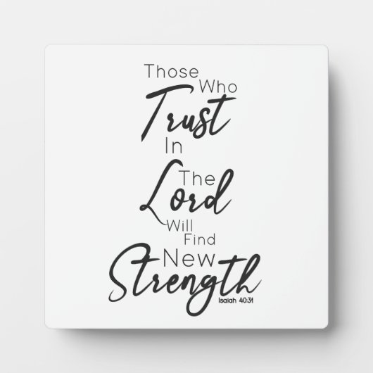 Minimal Script Schriftart Bible Verse Isaiah 40:31 Fotoplatte (Vorderseite)