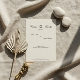 Minimal Script Soft Simple Wedding Save The Date