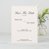 Minimal Script Soft Simple Wedding Save The Date (Stehend Vorderseite)
