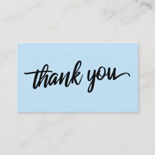 Minimal Script Typografie Baby Blue Vielen Dank Begleitkarte
