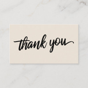 Minimal Script Typografy Cream Vielen Dank Begleitkarte