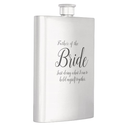 Minimal Script VATER DER BRIDE Hip Flask Flachmann (Rechts)