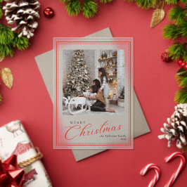 Minimal Script Vintage Merry Christmas Photo Acryleinladungen