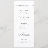 Minimal Script Wedding Food Dinner Menu Card S105 Menükarte (Vorderseite)